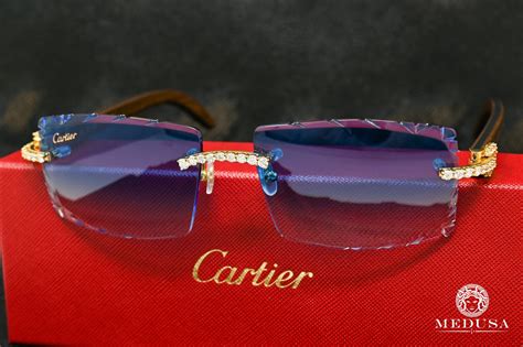 blue Cartier glasses men